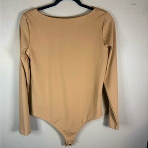 Express Camel Long Sleeve Bodysuit